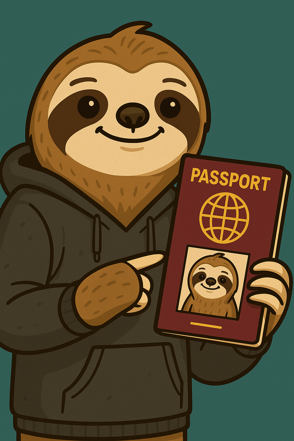 Ленивец с паспортом